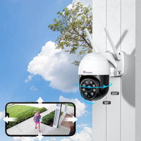 Caméra Connectée au Téléphone Ctronics 5MP WiFi Extérieure PTZ - en situation
