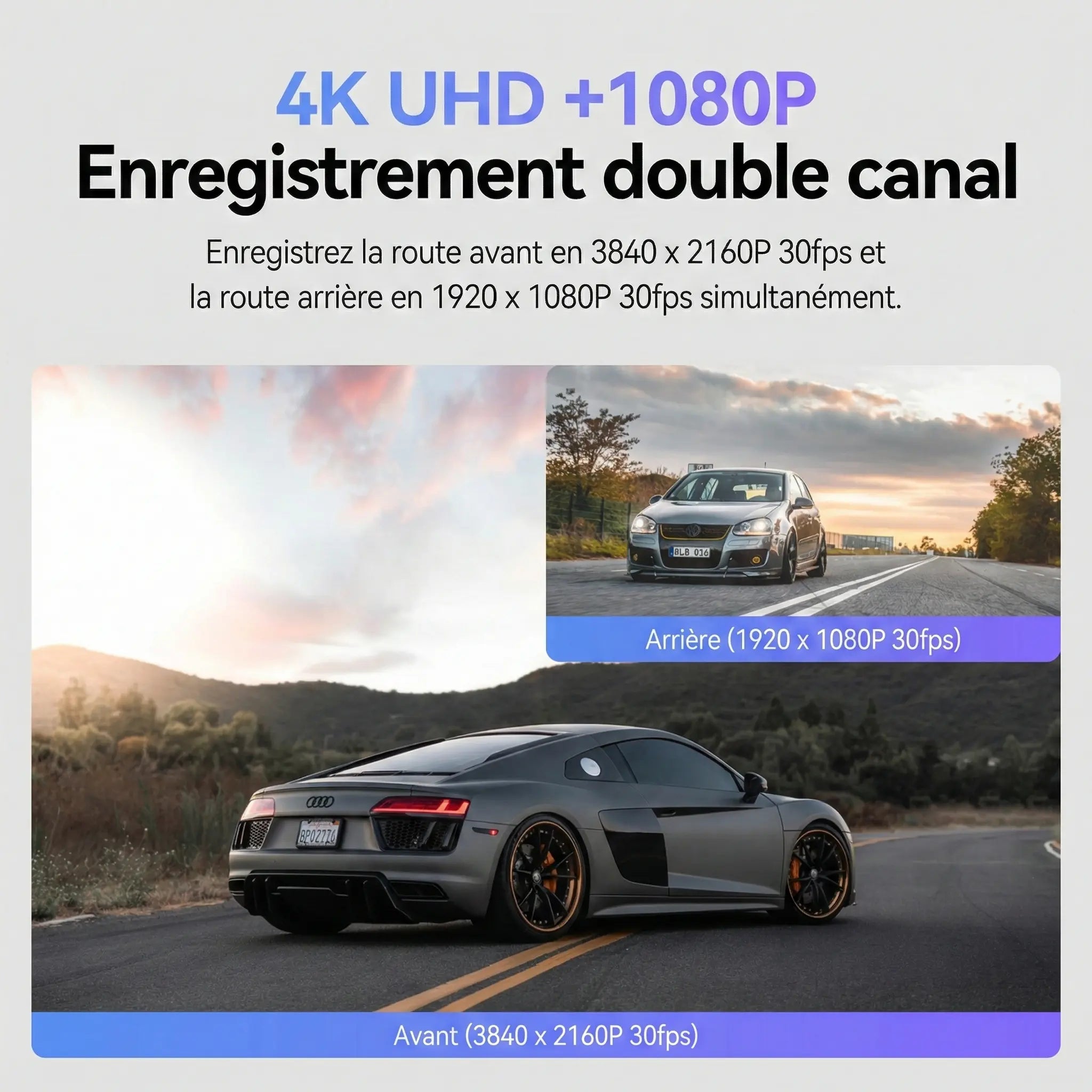Dashcam avec GPS intégré - vue détaillée