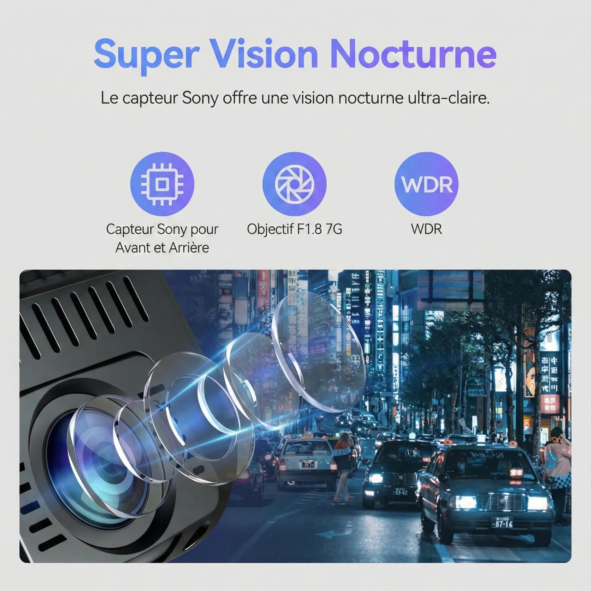 Dashcam avec GPS intégré - vue arrière