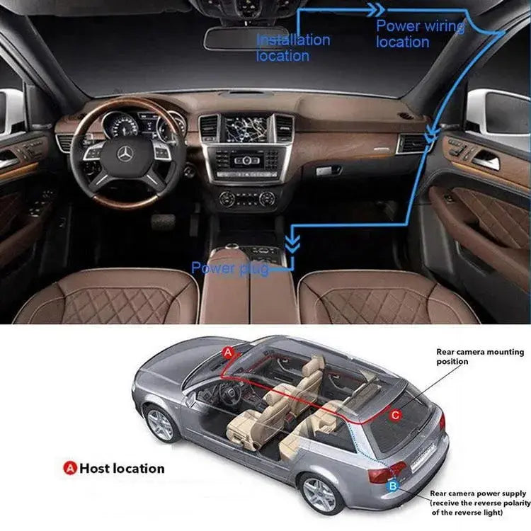 Dashcam pour voiture 3 cameras Full HD - vue arrière