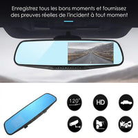 Dashcam Rétroviseur 1080P Avant Arrière – Grand Angle - vue détaillée
