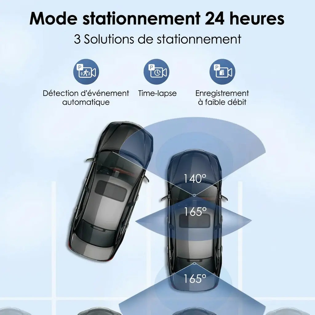 Dashcam voiture avant arrière - en situation