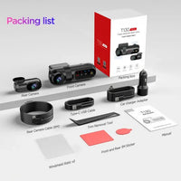 Dashcam voiture avant arrière - accessoires inclus