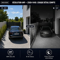 Caméra Extérieure 4MP Hikvision – IR PoE - vue détaillée