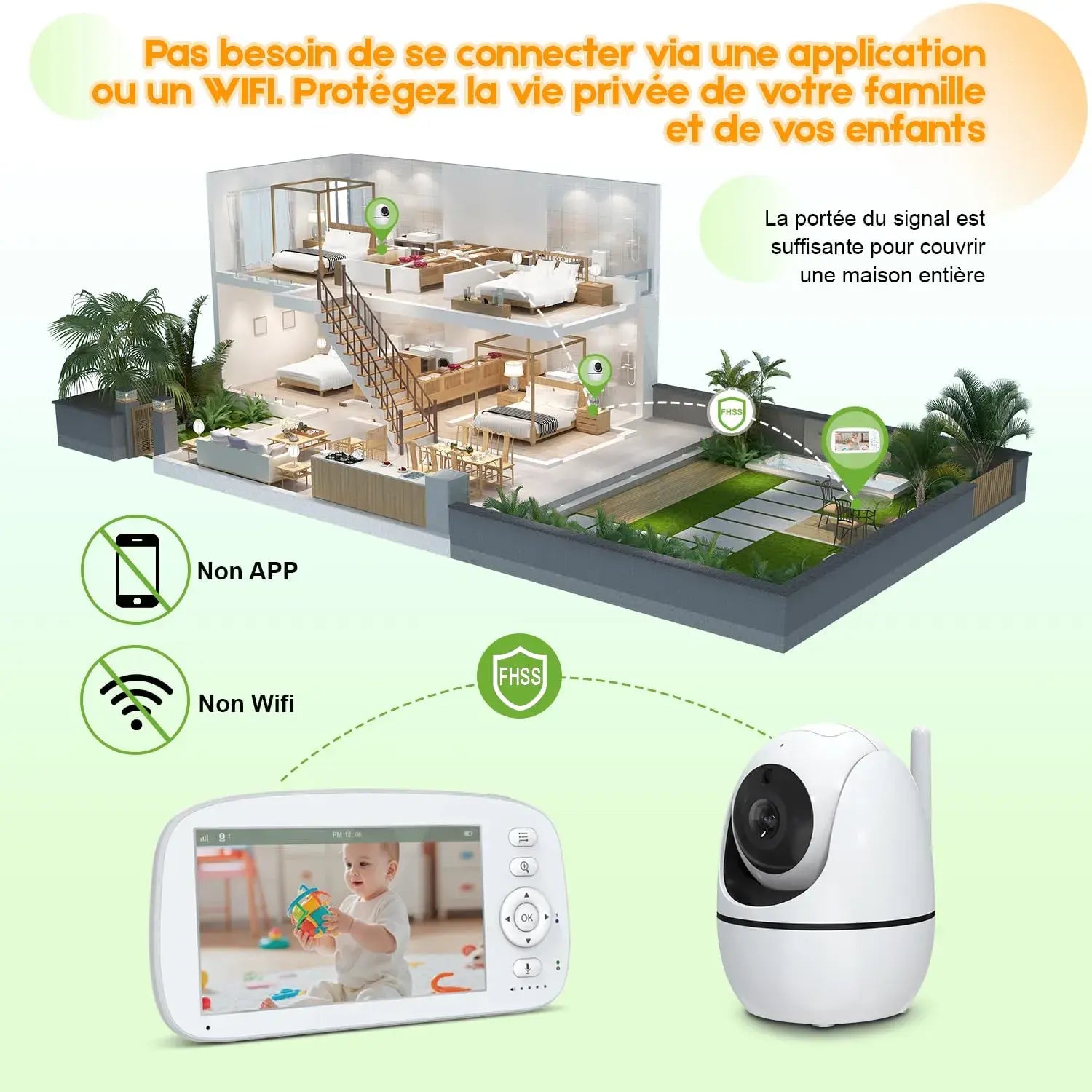 Babyphone audio longue port�e - vue detaillee