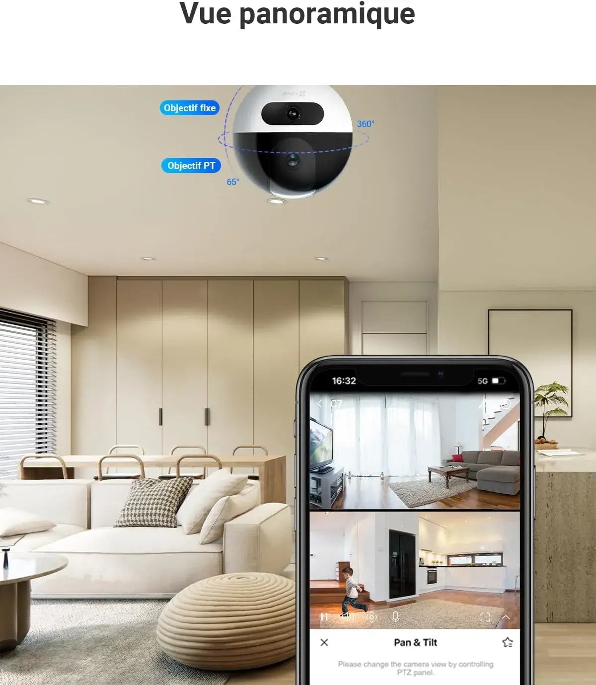 Caméra Connectée au Téléphone EZVIZ C7 4MP – PTZ 360° - vue arrière