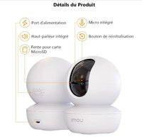 imou Caméra de surveillance, wifi, usage intérieur, 1080p, FHD, caméra, 360 degrés, connectée, smartphone, détection humaine,