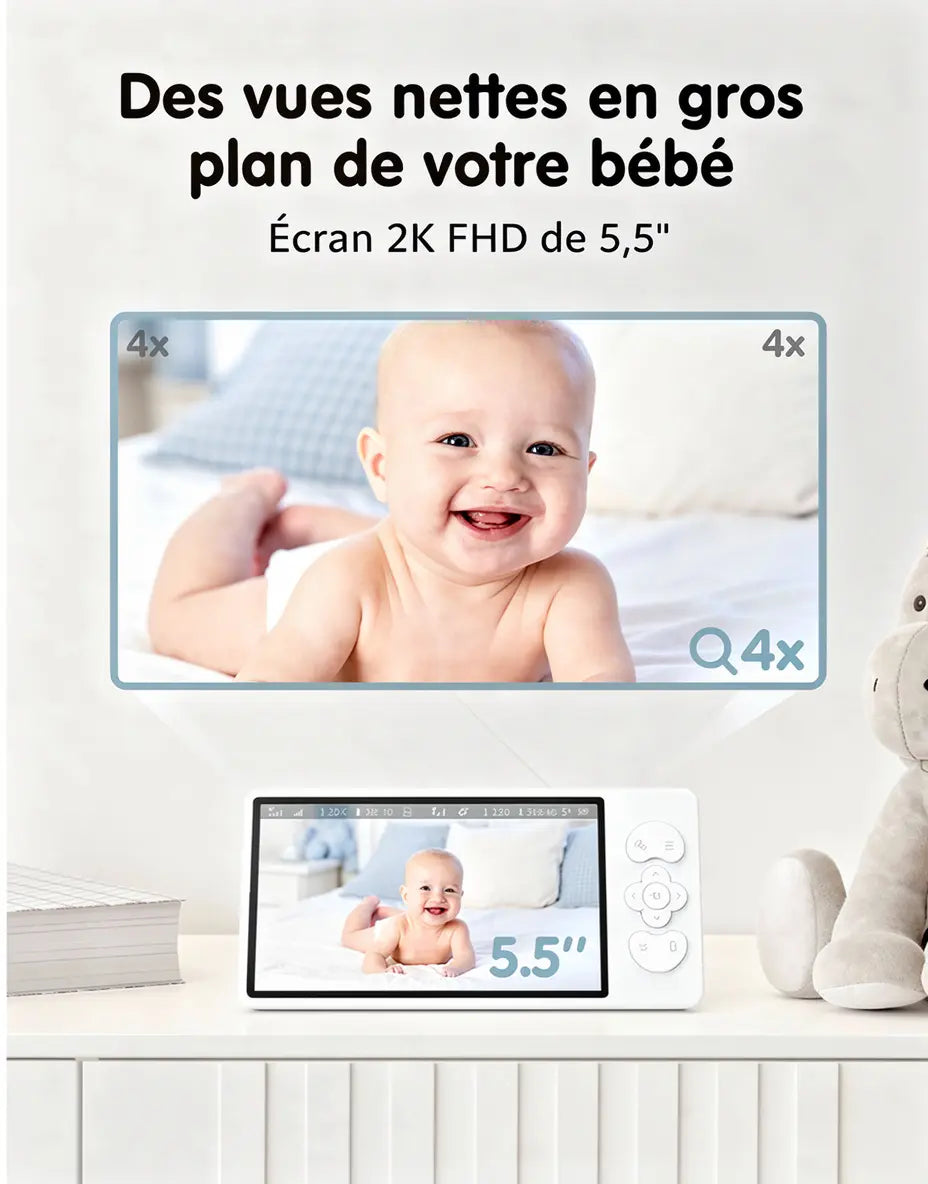 Babyphone sans fil longue portée - vue détaillée