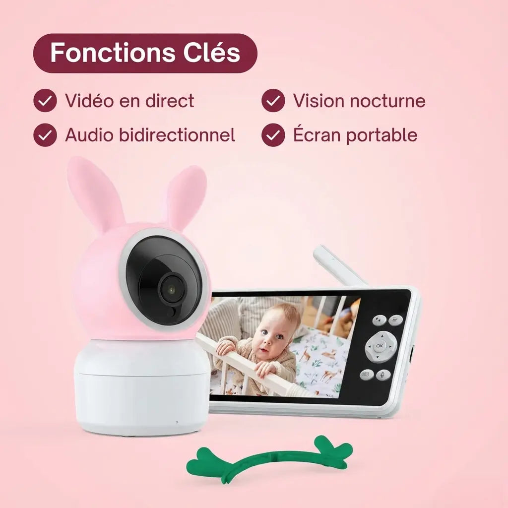 Caméra Bébé Tivona Pro – HD 1080p Panoramique 355° - vue détaillée