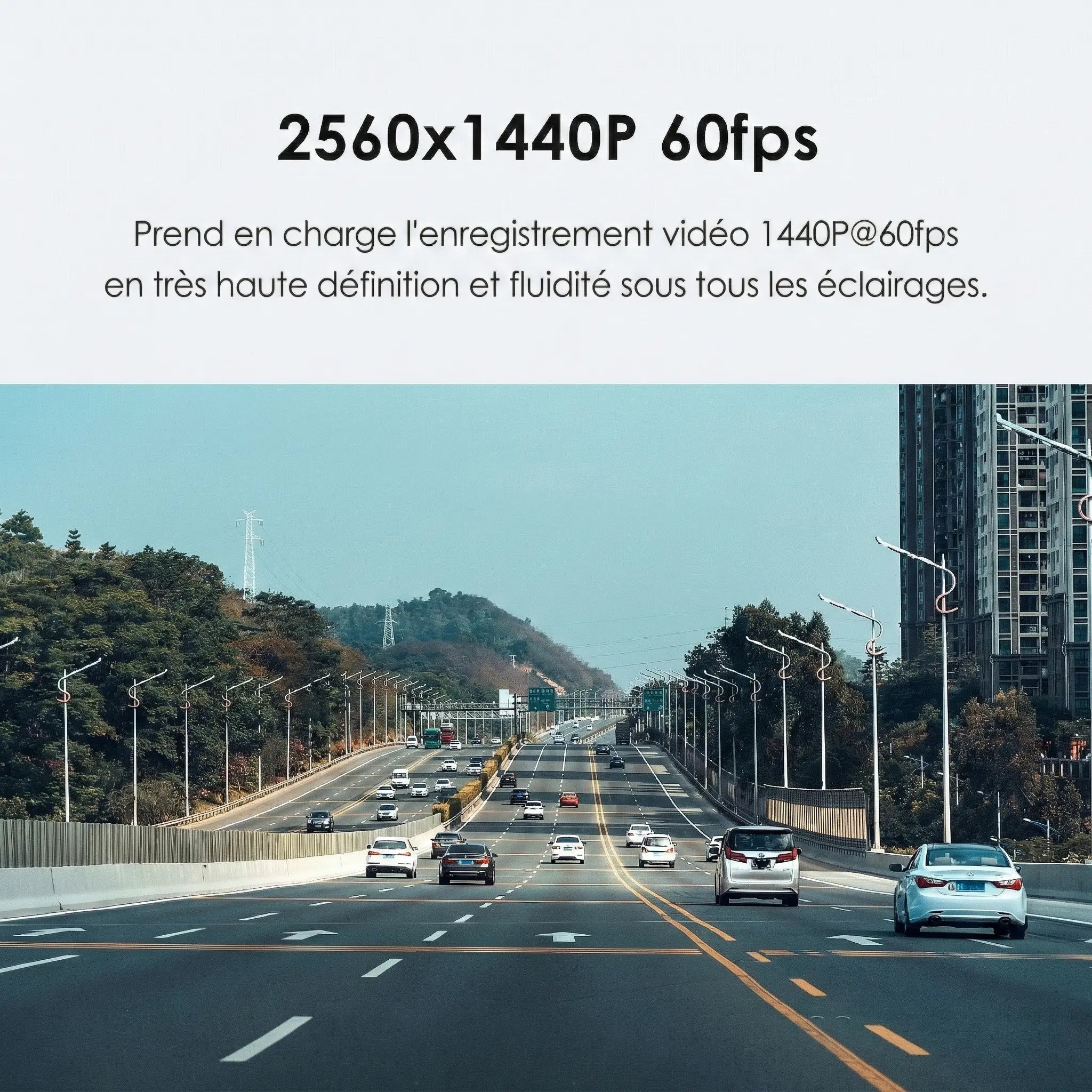Dashcam grand angle - vue detaillee